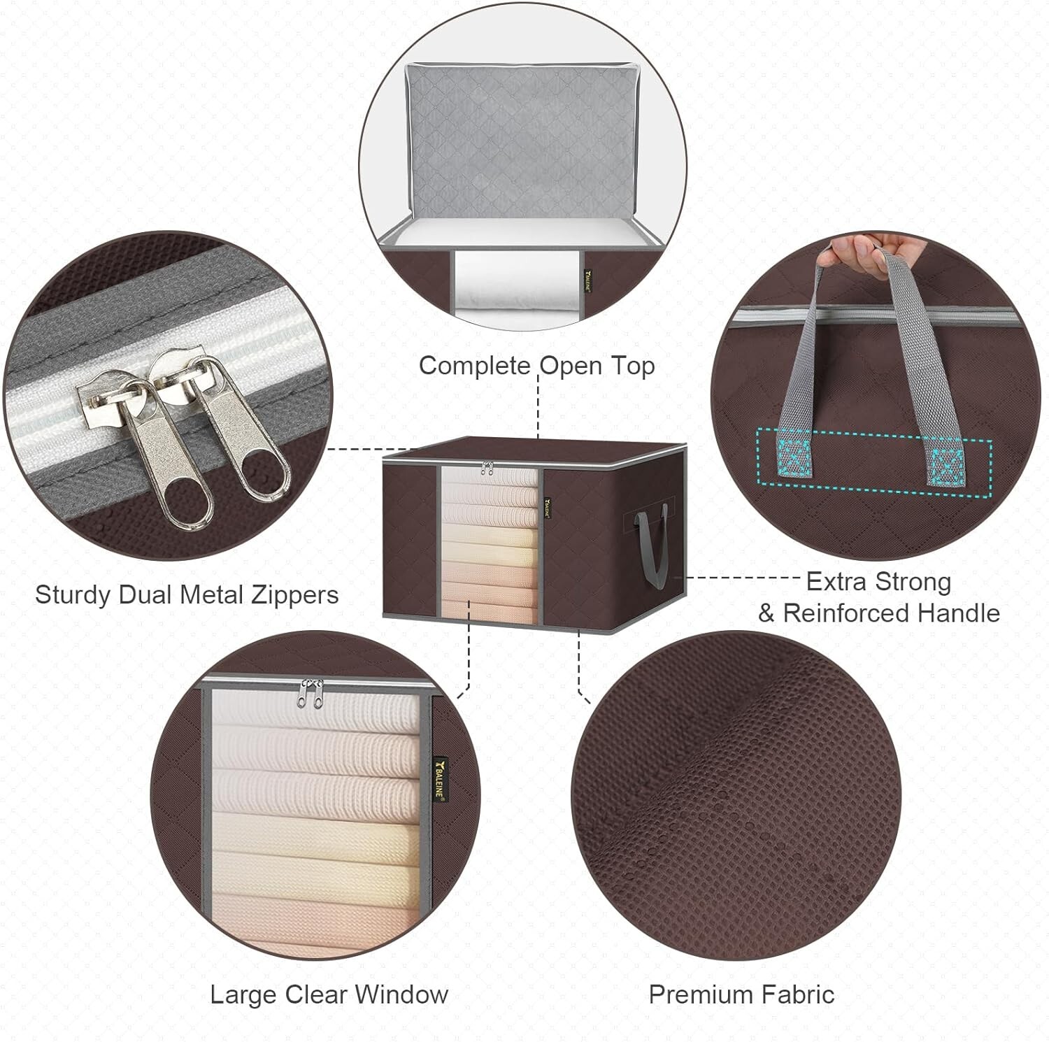 6 Pack Clothes Storage Bags, 24 Gallon Storage Containers with Reinforced Handle