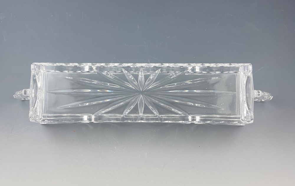 Cut Crystal Cracker Tray