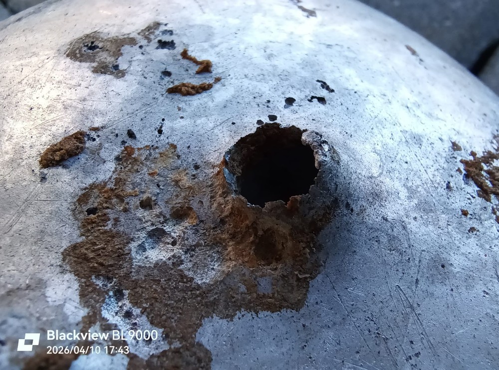WW2 German Battle Damaged Canteen; MARKED