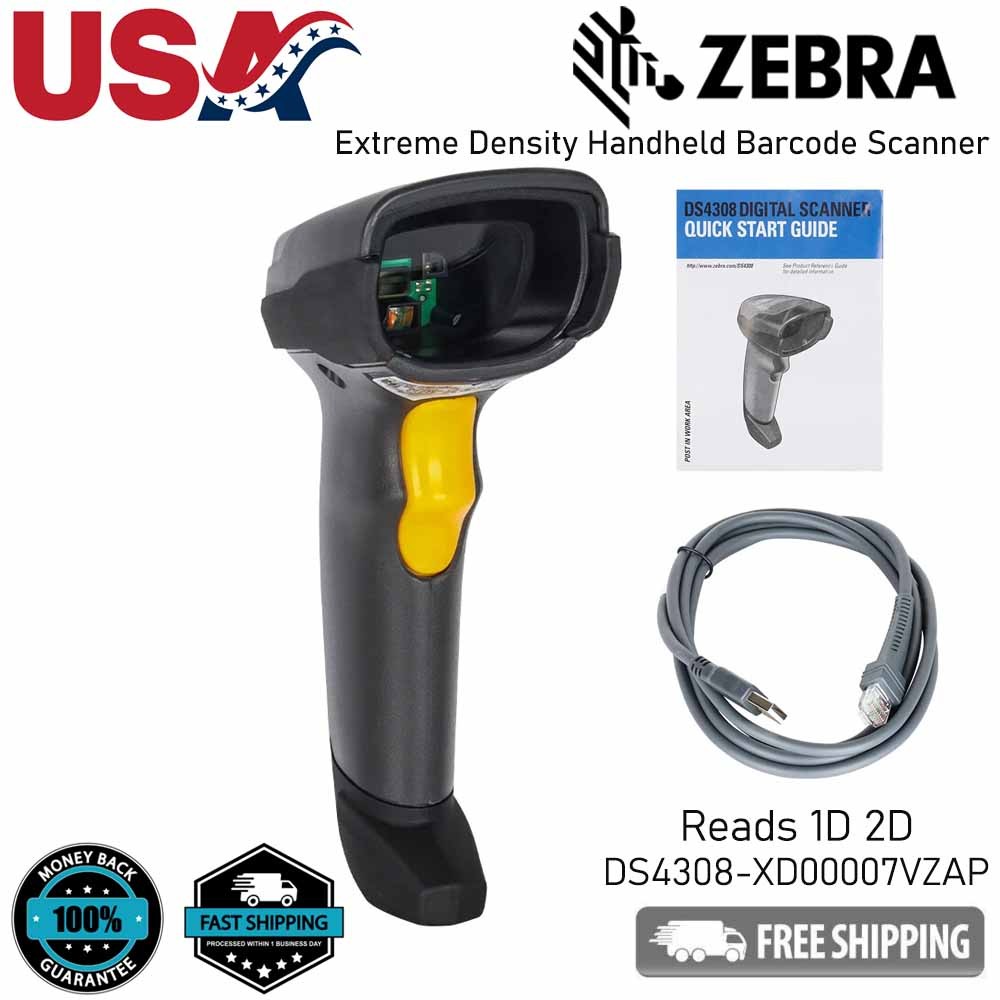 Symbol DS4308-XD00007VZAP Wired Handheld 1D 2D Barcode Scanner Reader USB Cable