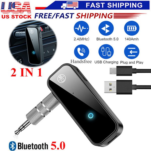 USB Wireless Bluetooth 5.0 Transmitter Receiver for Car Music Audio Aux Adapter