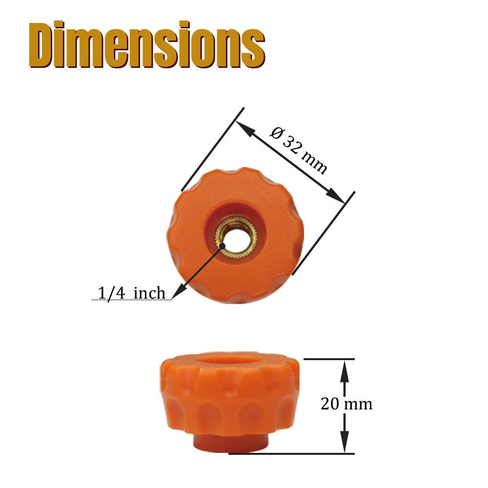 T-Track Knob Kit with Threaded Through 1/4-20 Knobs, T-Bolts and Washers for ...