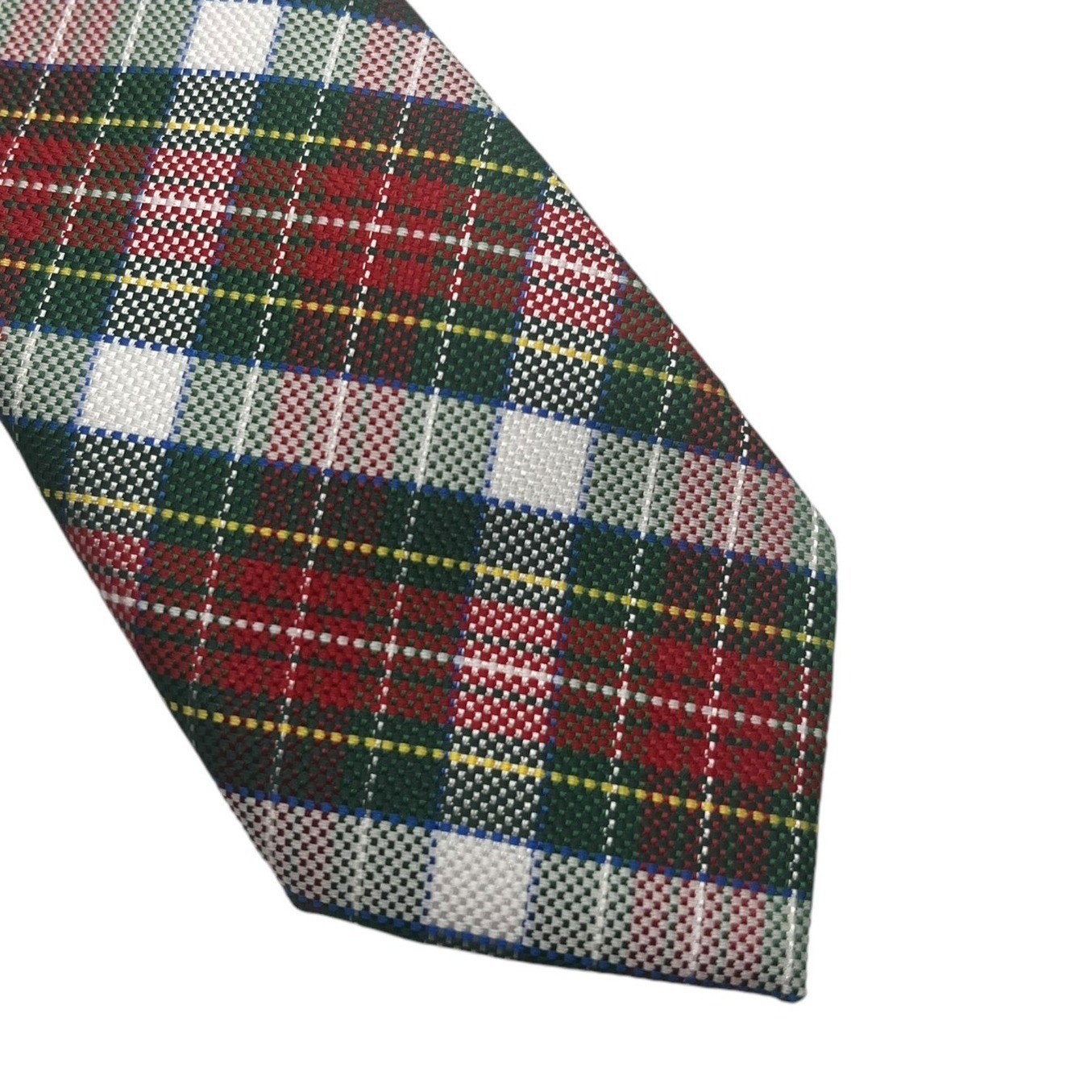 Tommy Hilfiger Holiday Tartan Tie Boys Red Multi Bar Tack Keeper Loop Holiday
