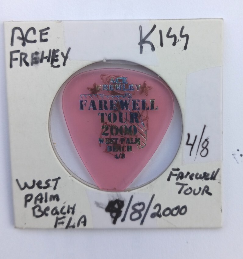 Kiss  Ace Frehley Guitar Pick  Farewell Tour West Palm Beach Florida 4/8/2000