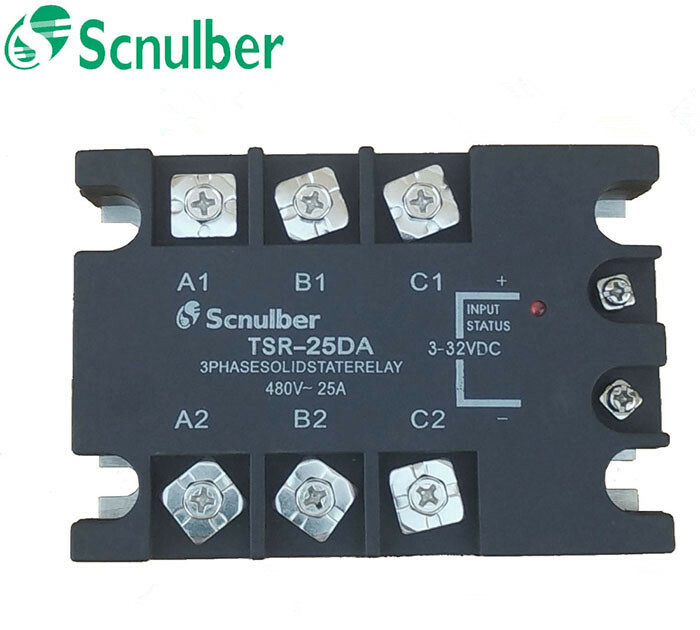 Scnulber three-phase solid state relay TSR-25DA 480VAC 25A DC control AC