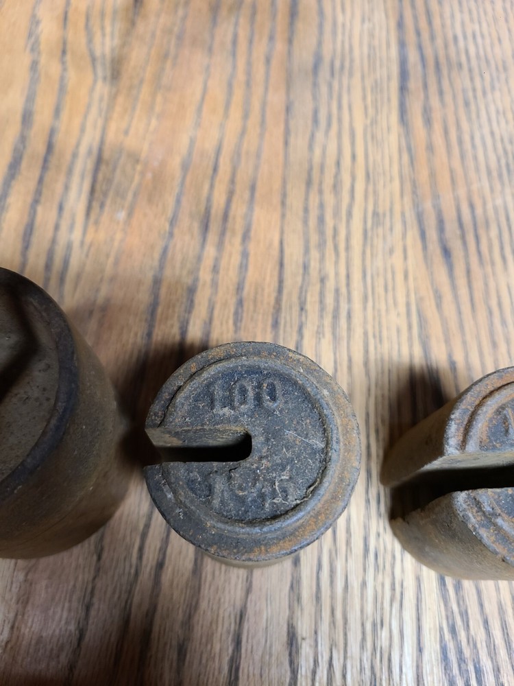 Vintage Scale Weights Cast Iron Antique