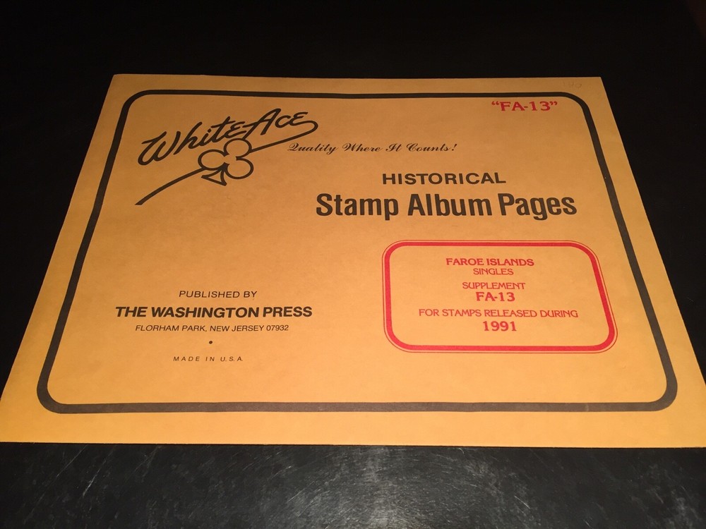 New White Ace Pages Faroe Islands Singles Supplement FA-13- 1991