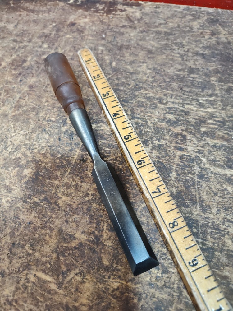 VINTAGE Peerless 3/4" BEVELED EDGE SOCKET CHISEL Bakelite Handle Germany