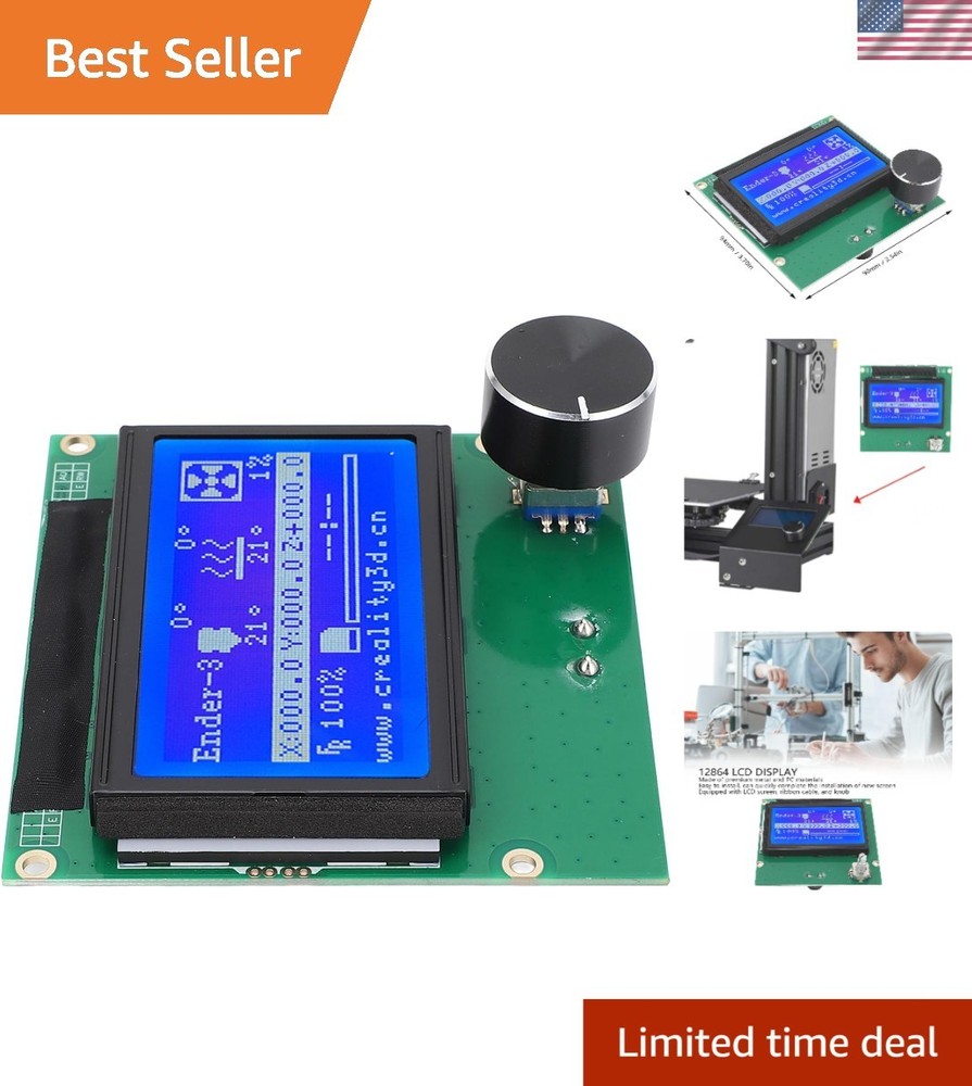 3D Printer LCD Display Screen 12864 Control Panel Blue for Ender 3 Series