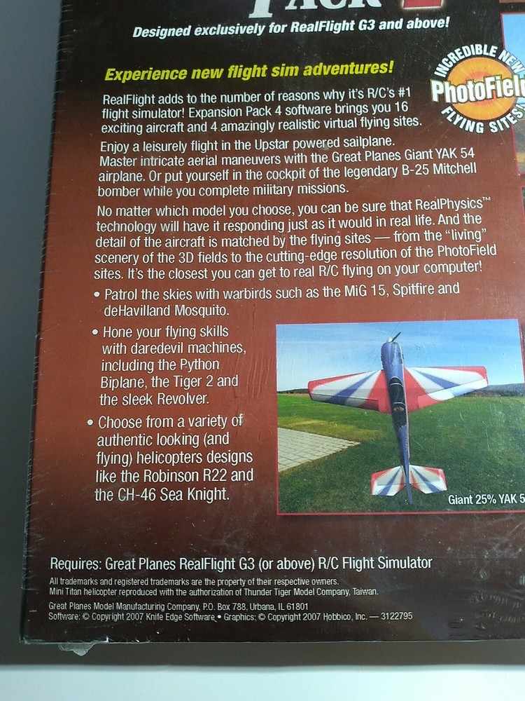 RealFlight Expansion Pack 4 for G3 (or above) R/C Flight Simulator