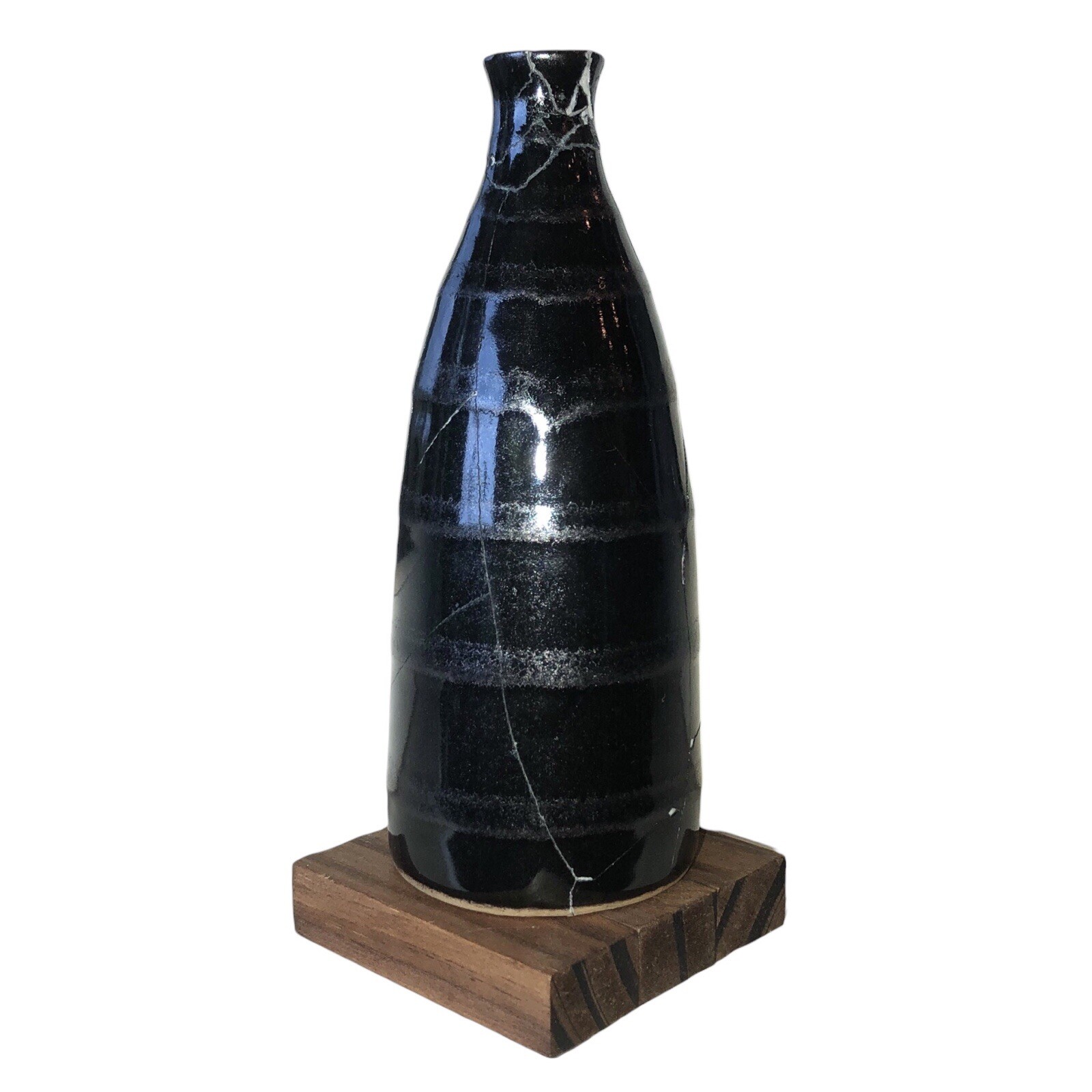 Kintsugi Vase Striped Black Pottery Gold Crack Art Personal Growth Gift