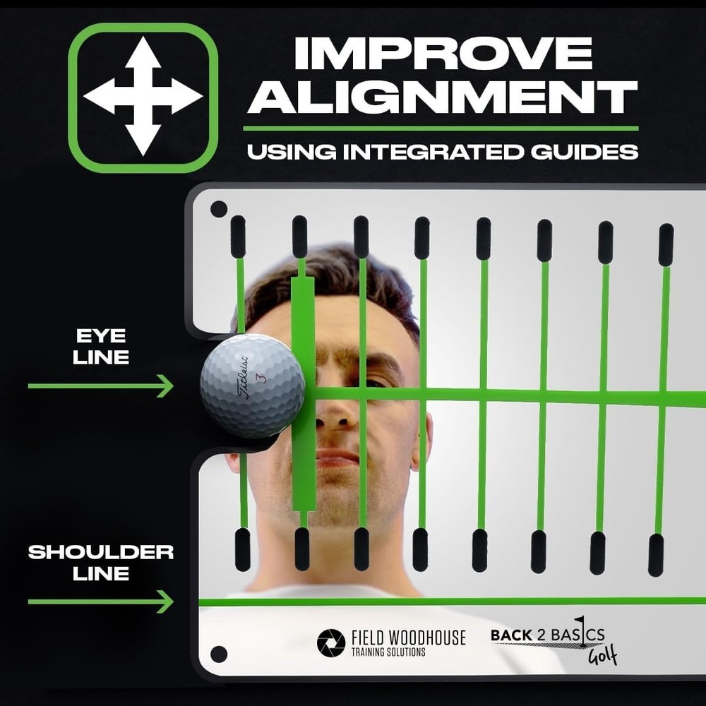 Compact Golf Putting Mirror with Alignment Guide - Perfect Your Game Anywhere