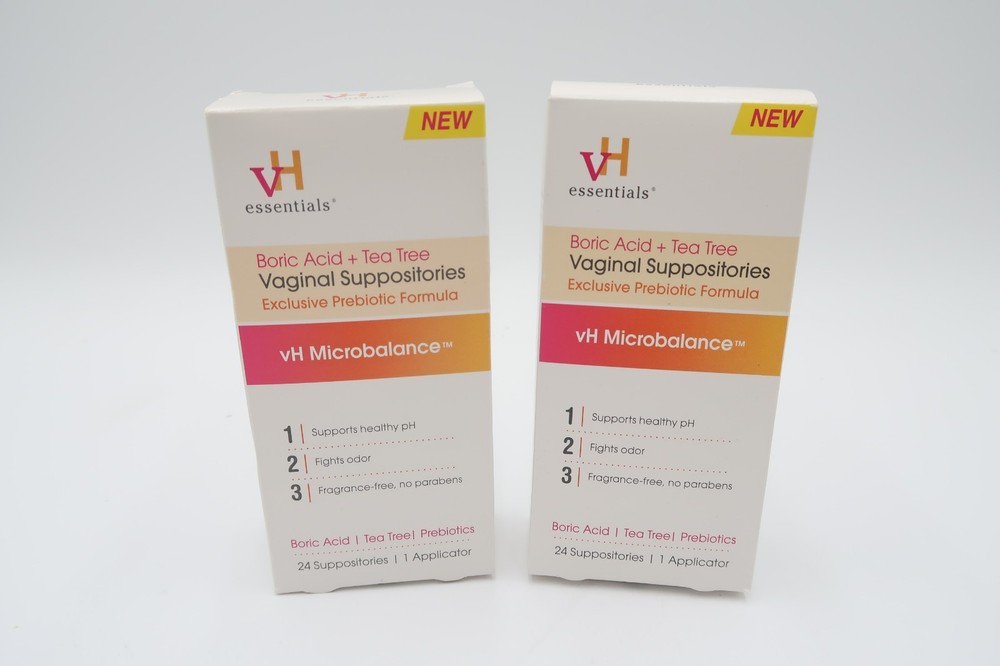 2 pack- VH Essentials Prebiotic Vaginal Suppositories, 24 Count - 48 Total