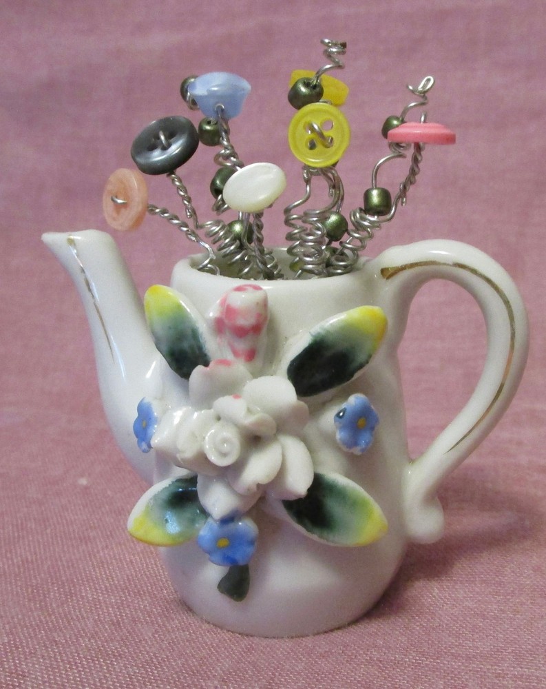 Tiny Button Bouquet in 2" pitcher