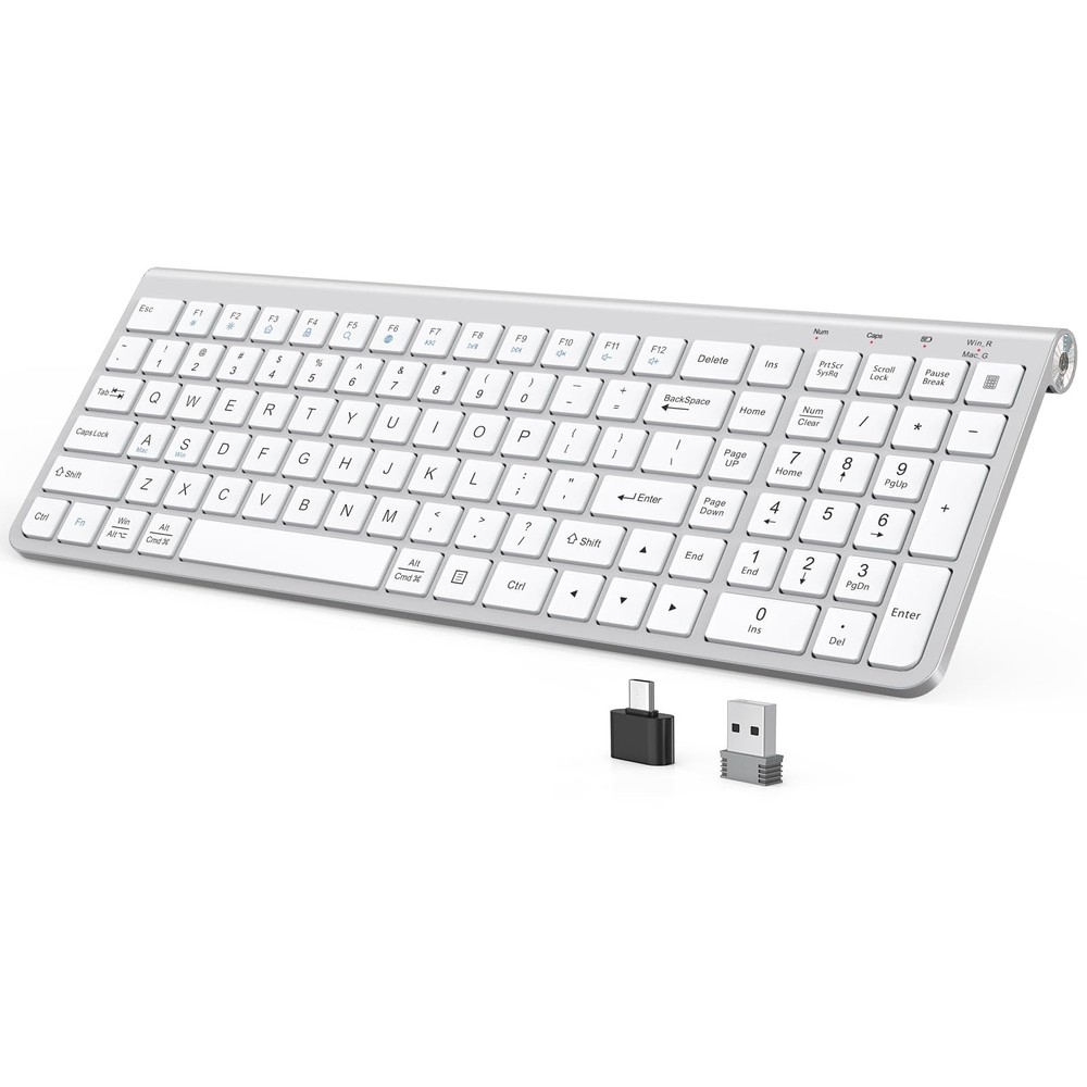 Wireless Keyboard ErgonomicDustproof2.4G Slim and Compact Quiet Wireless Keyb...