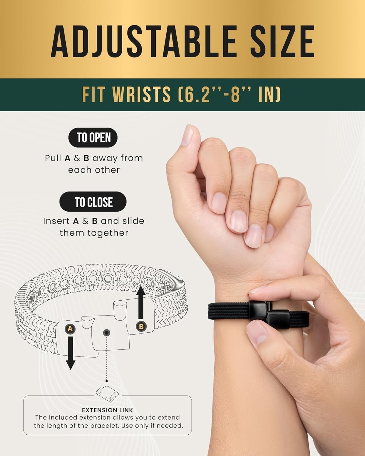 MagnetRX® Magnetic Sports Bracelet for Men Ultra Strength Magnetic for Unisex