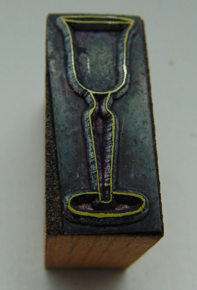 Printing Letterpress Printers Block Tall Drinking Glass