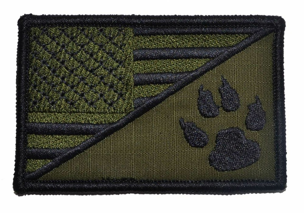 K9 Tracker Paw USA Flag - 2.25x3.5 Patch