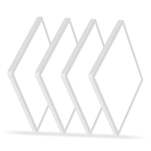12 Inch 24W Flush Mount Square LED Ceiling Light, 6000K White Flush 4 Pack