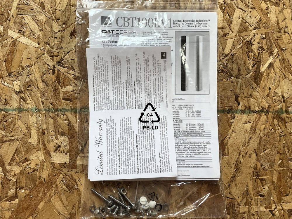 JBL CBT 100LA-1-WH COLUMN LINE ARRAY LOUDSPEAKER