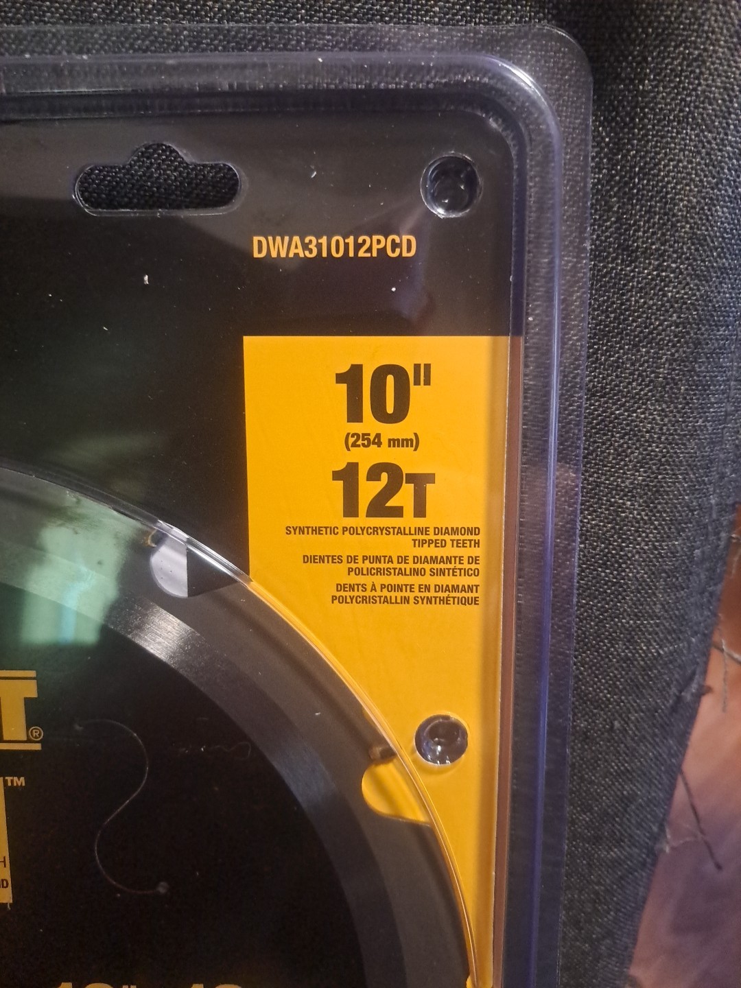 Dewalt DWA31012PCD 10” 12T Laminate Prefinished Flooring & Fiber Cement Blade