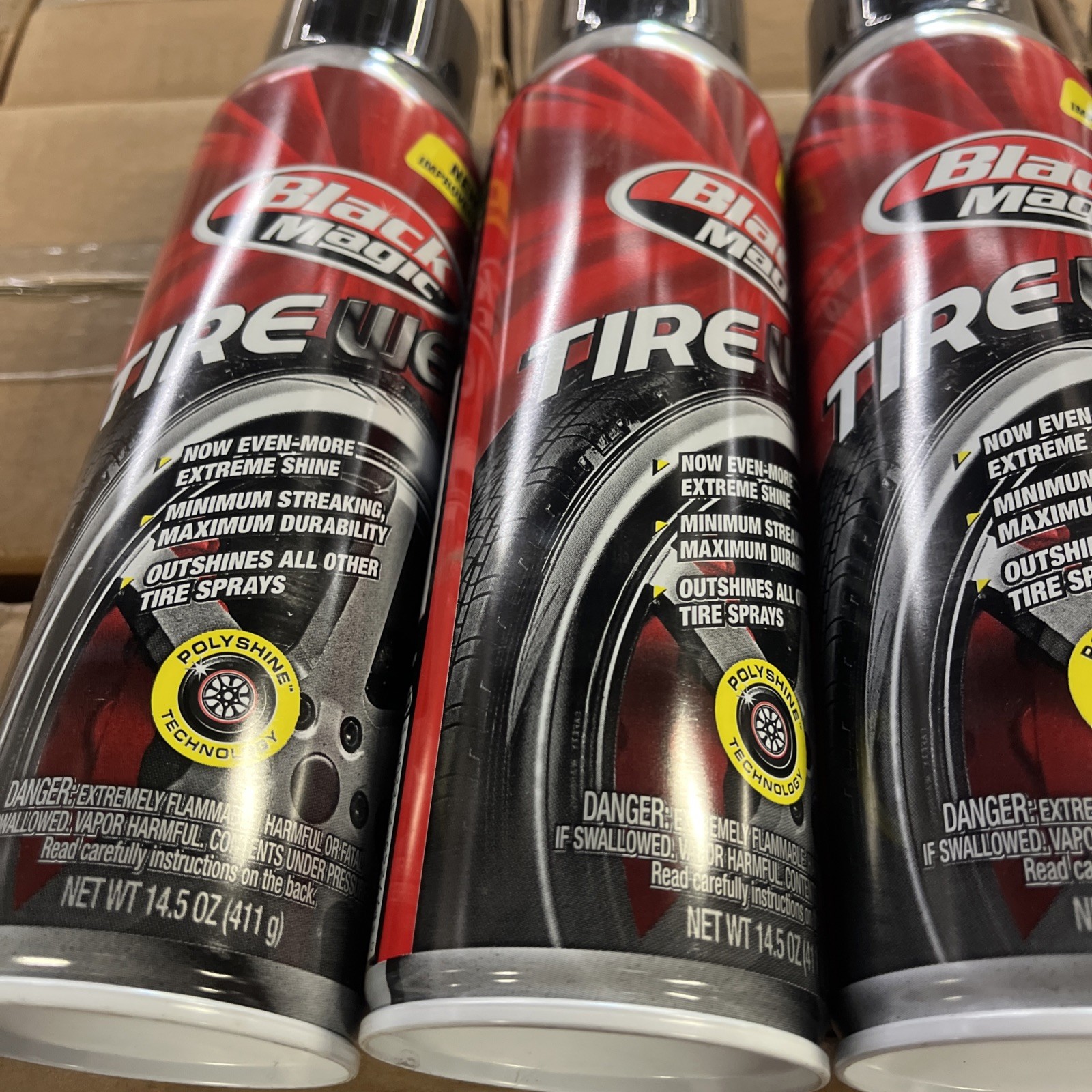 Black Magic Tire Wet Spray 14.5 oz. Tire Shine Spray BC23220 4 Pack