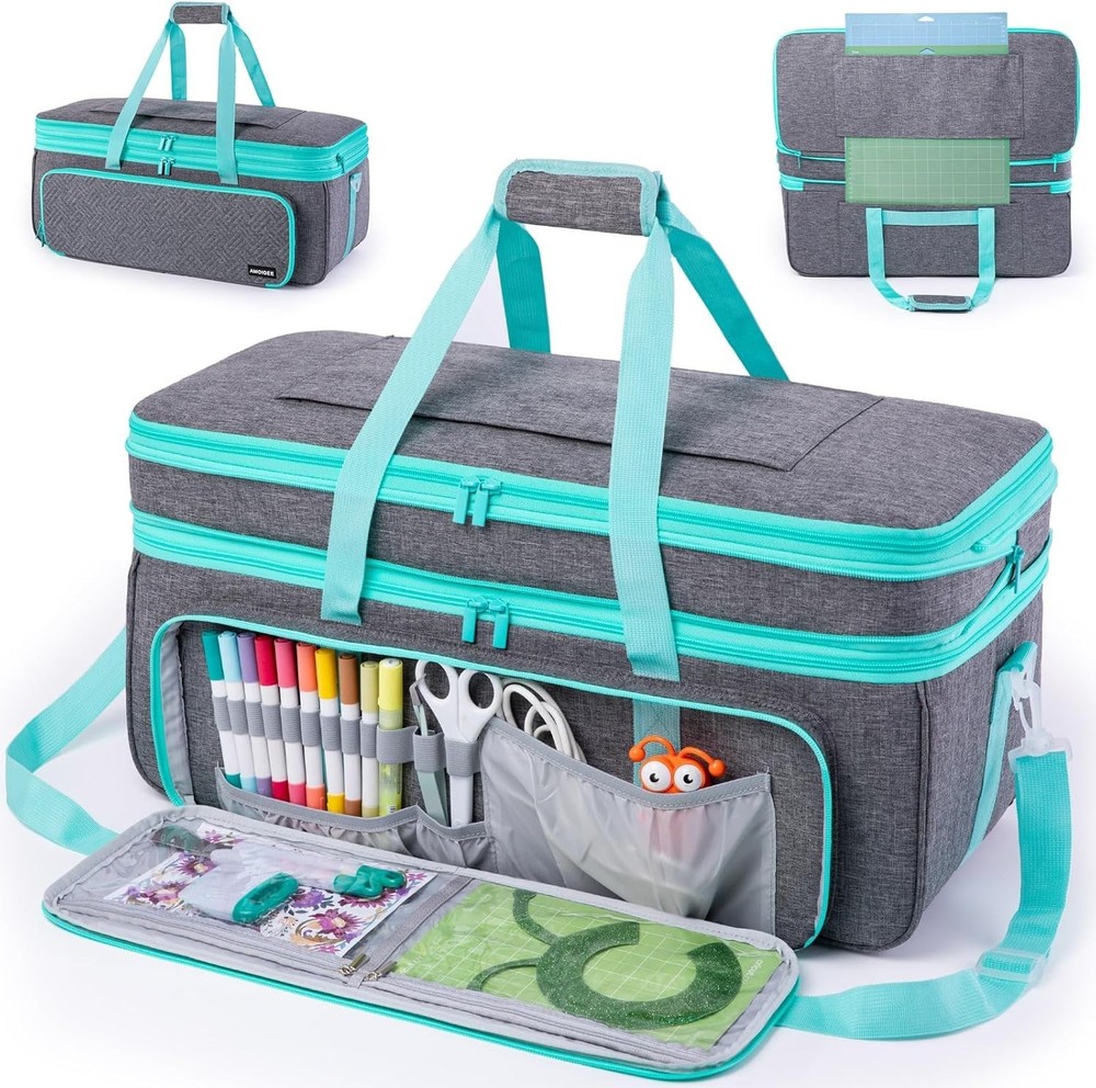 Double-Layer Carrying Case Compatible with Cricut Maker 4, Explore 4 Storage Bag