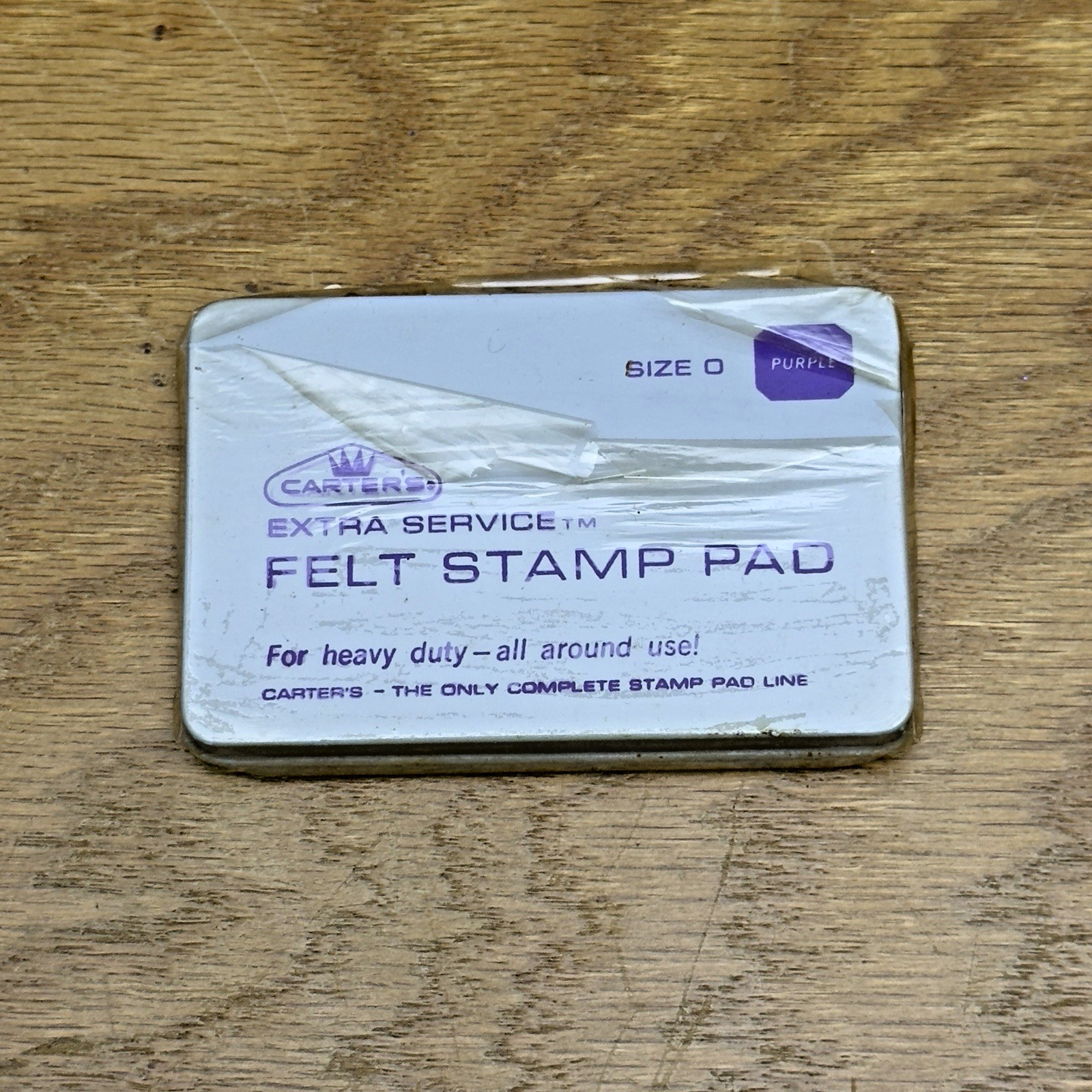 Vintage Carters Ink Stamp Pad Purple Size 0 Metal Tins Felt Pads New Sealed