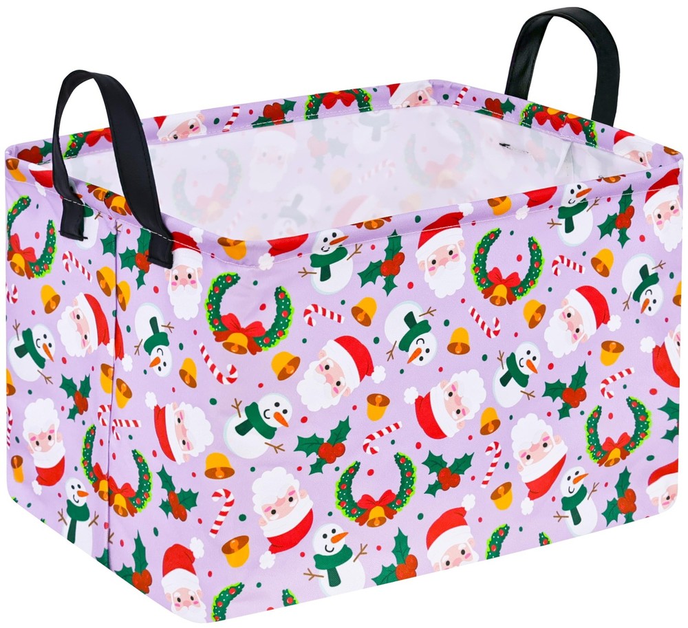 VAIVUSTO Rectangular Christmas Basket Storage Bin Collapsible Nursery Hamper ...