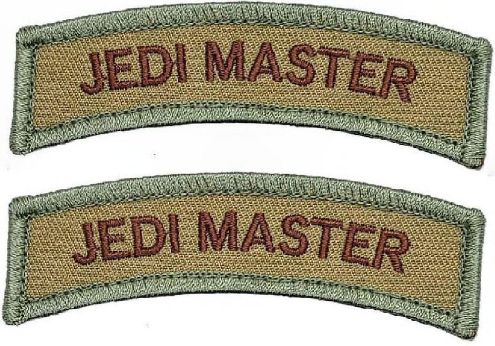 JEDI MASTER ROCKER TAB MORALE PATCH  | 2PC  Hook Backing 3.25"x1.0"  (jp15)