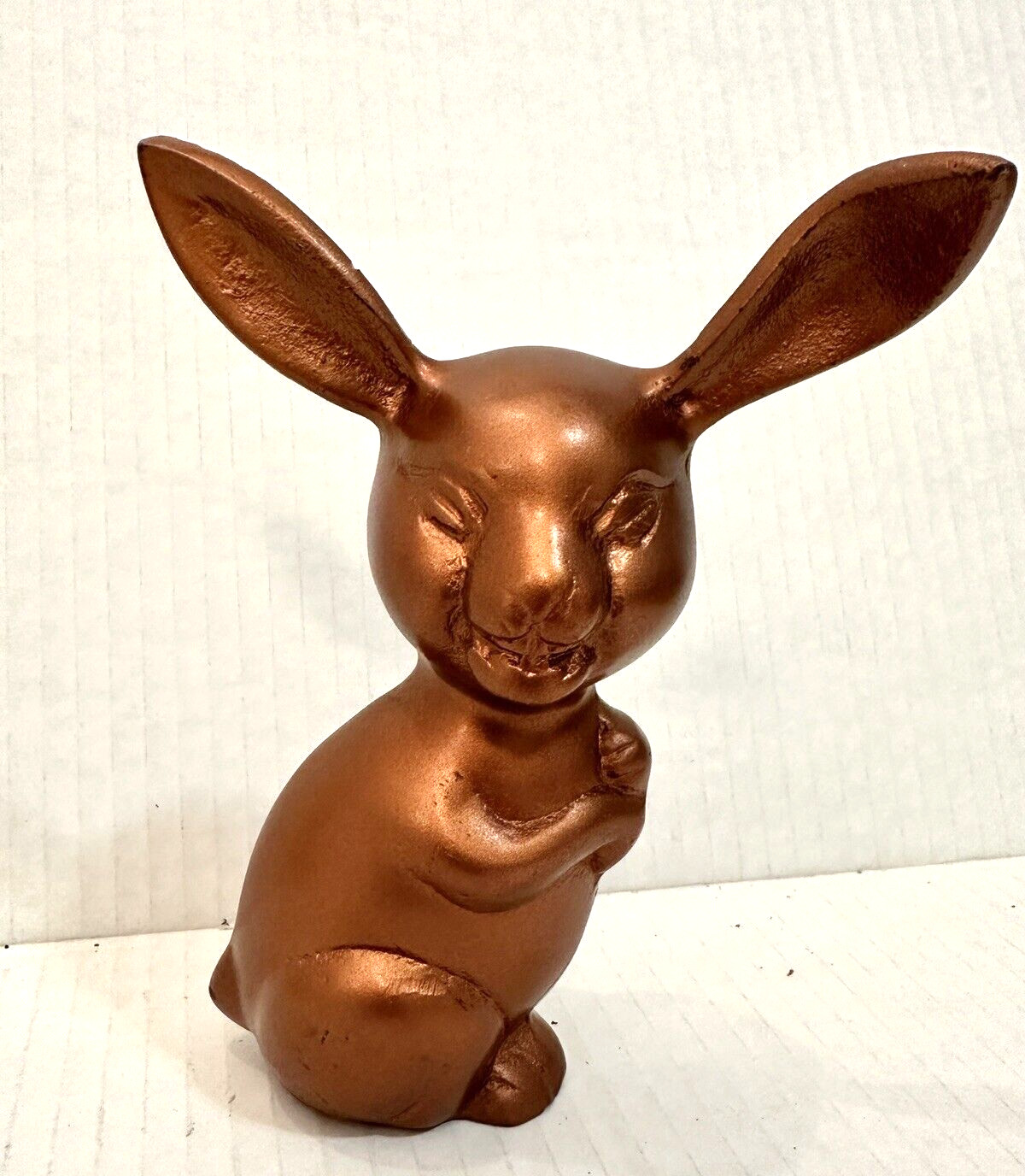 Solid Copper Alloy Bunny Rabbit Figurine 5"