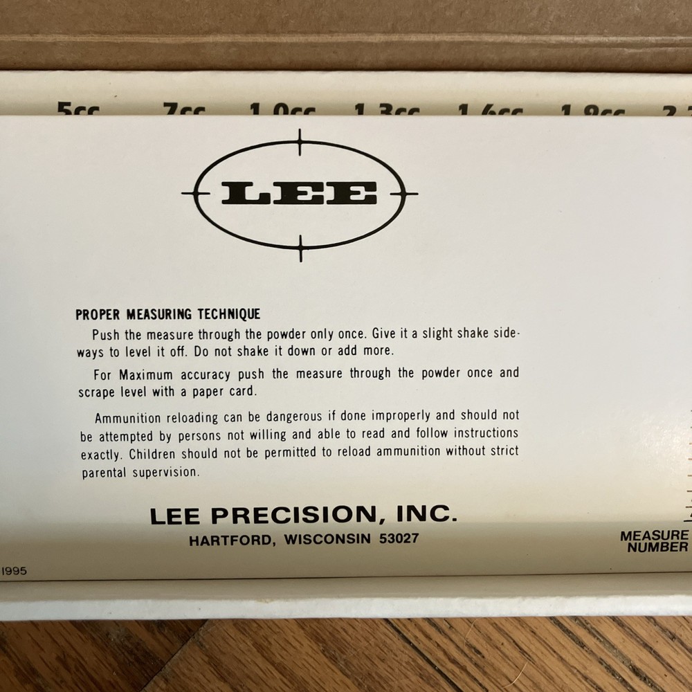 Lee Precision Powder Measure Kit (90100) NOS