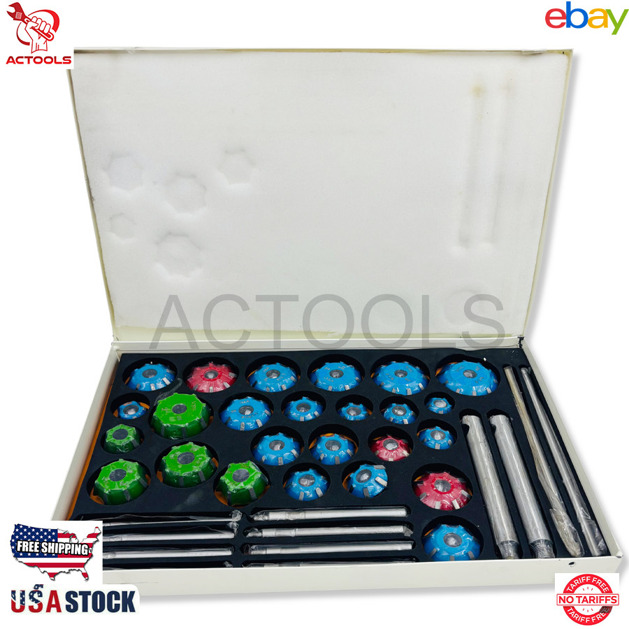 Carbide Valve Seat Cutter Set Tipped 37 For Chevy, Ford.gmc ,Caterpillar ,Komtus