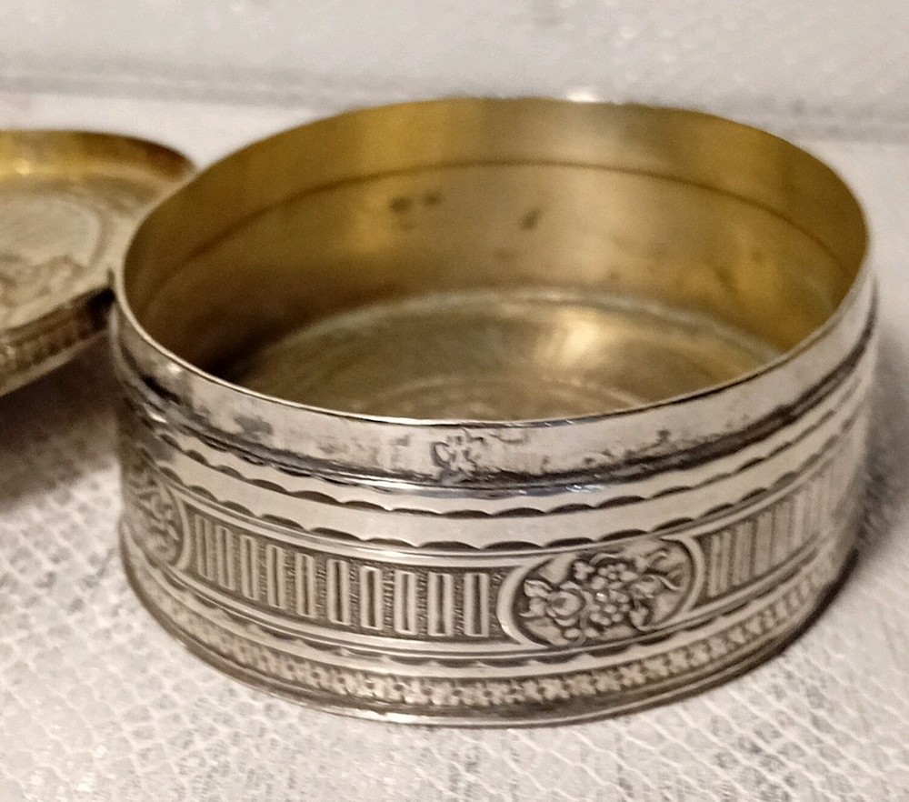 Solid Silver Large Table Snuff Box Circa 1890 in the Louis XVI Style.