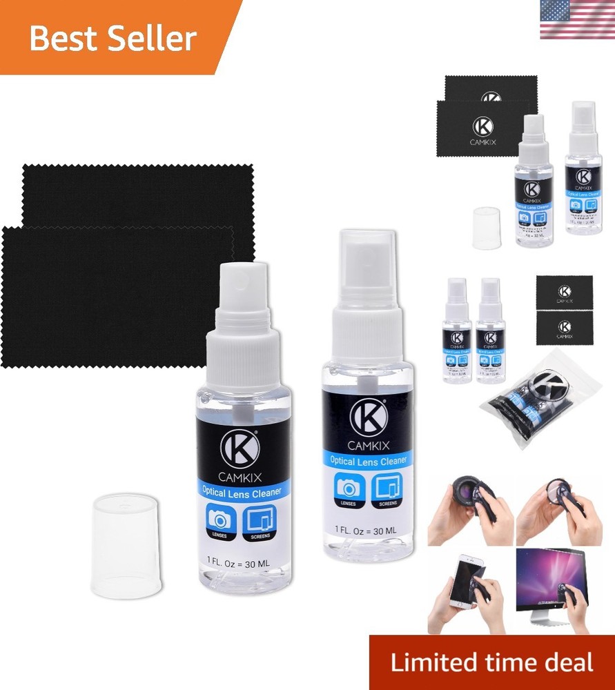 Multi-Device Lens & Screen Cleaning Kit - 2x 30ml Sprays + Microfiber Cloths