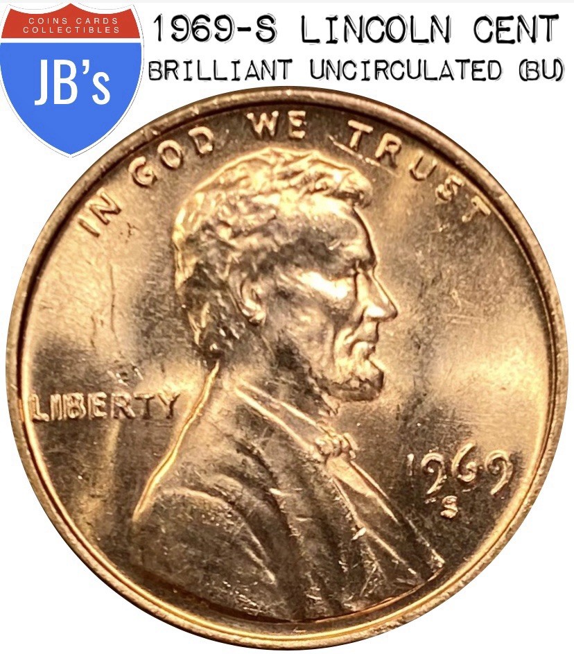 1969-S Lincoln Memorial Cent Penny - BRILLIANT UNCIRCULATED (BU)
