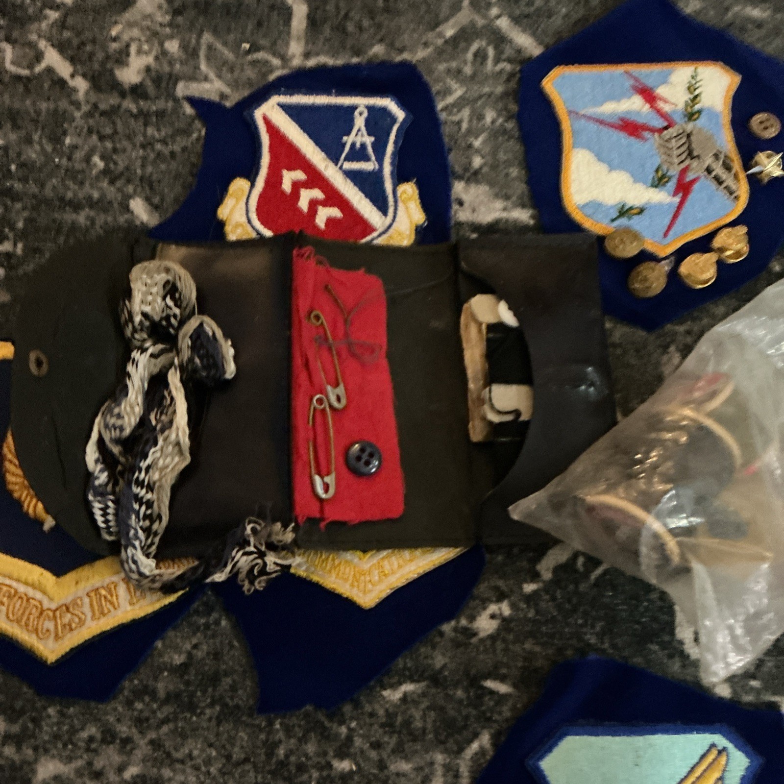 Lot Of Military Memorabilia Patches Buttons Sewing Kit