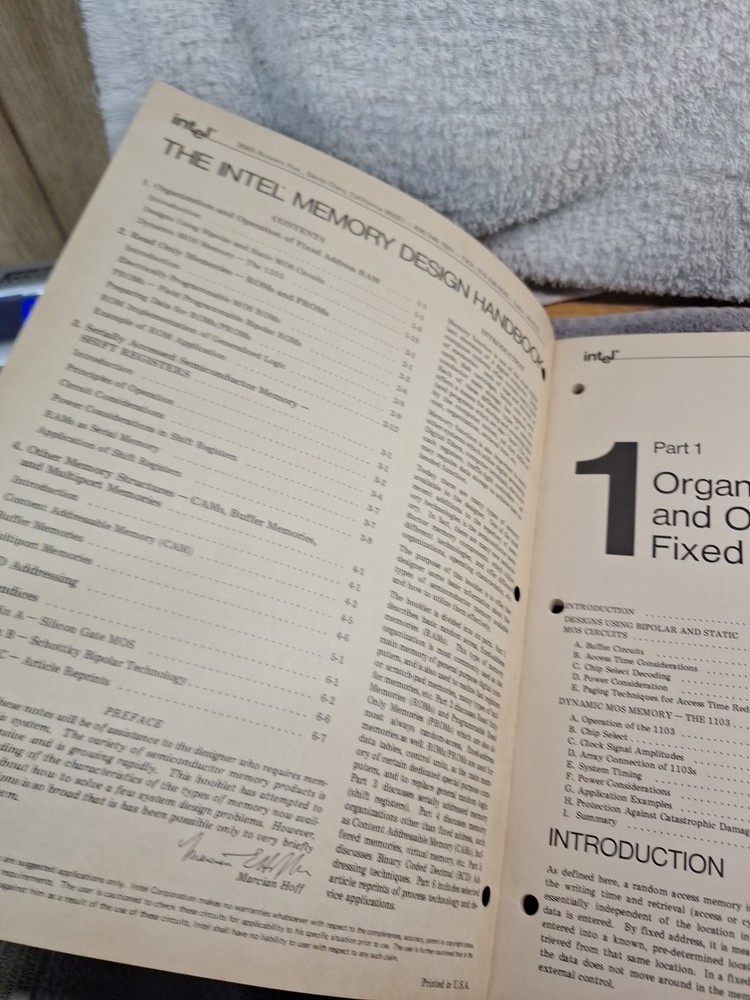 The Intel Memory Design Handbook August 1973 Vintage Computing Chips Ram Rom