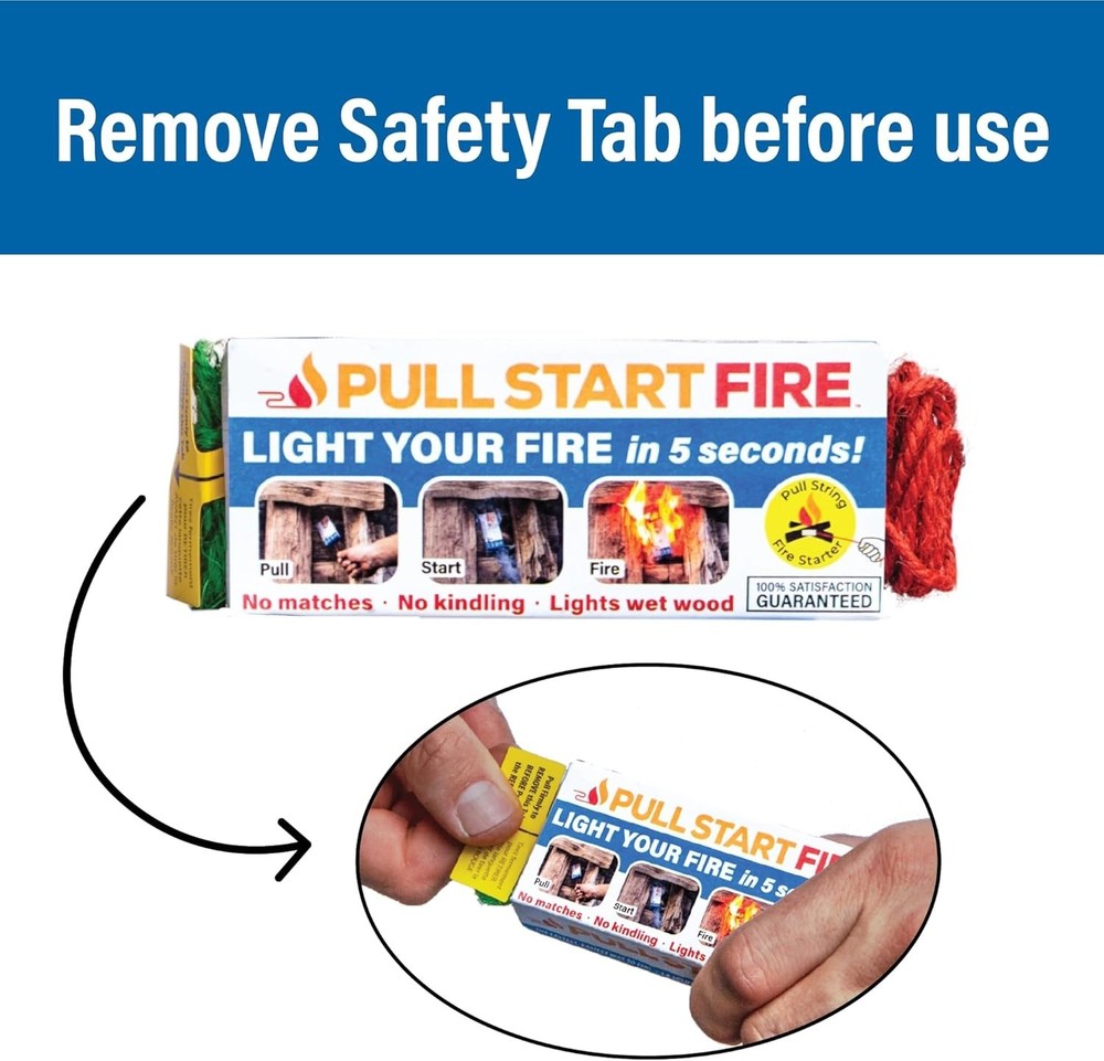Pull String Firestarter | No Matches Required, Fire Starts in Seconds | for C...