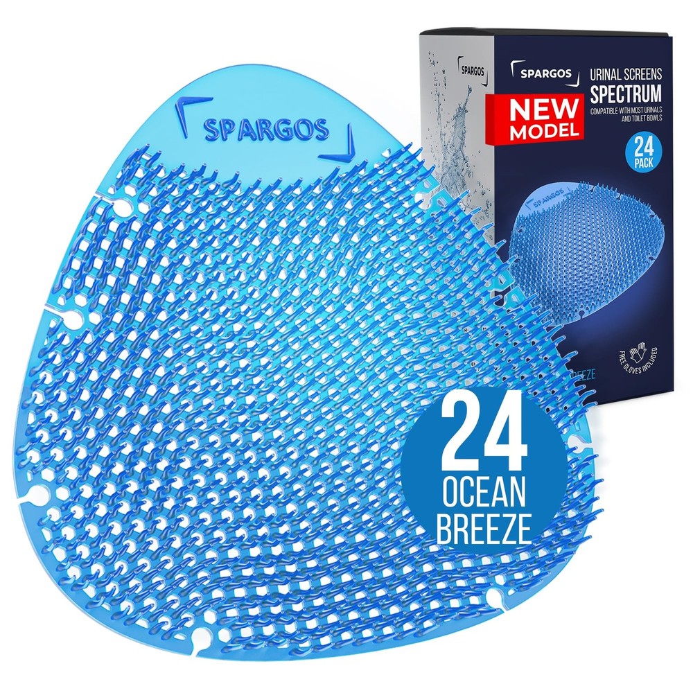 Urinal Screen Deodorizer (24 Pack) - Urinal Cakes - Fresh 3d Wave Anti-Splash...