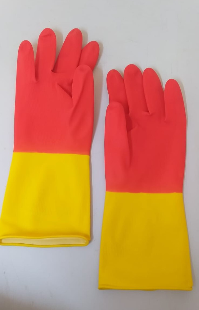 Durable, Stretchable, Waterproof Rubber Plastic Gloves for Kitchen