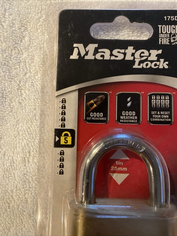 Master Lock Resettable Combination Padlock 2" wide Brass 175D (996)