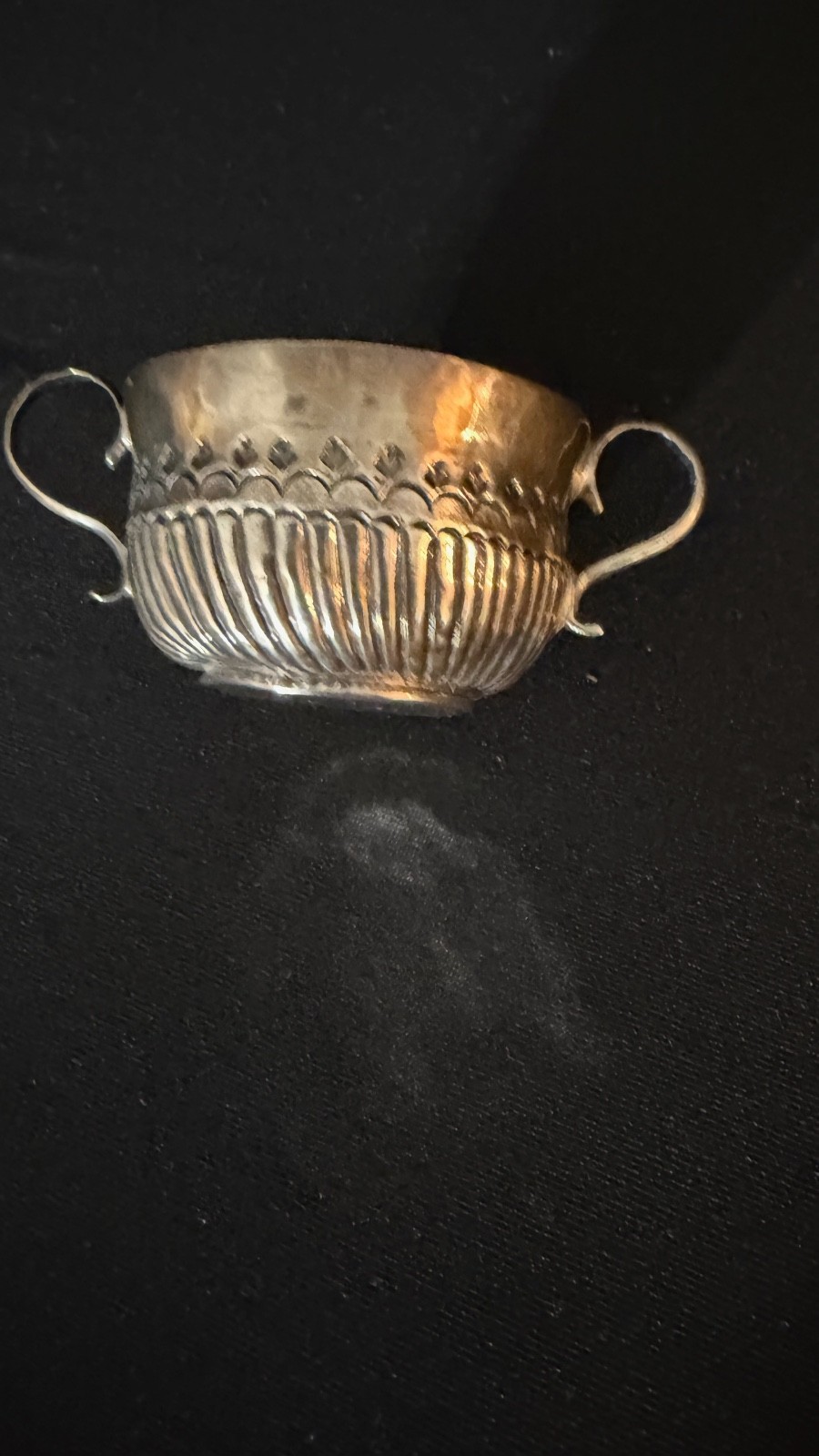 Early George I Britannia Sterling Silver Miniature Caudle Cup London 1718