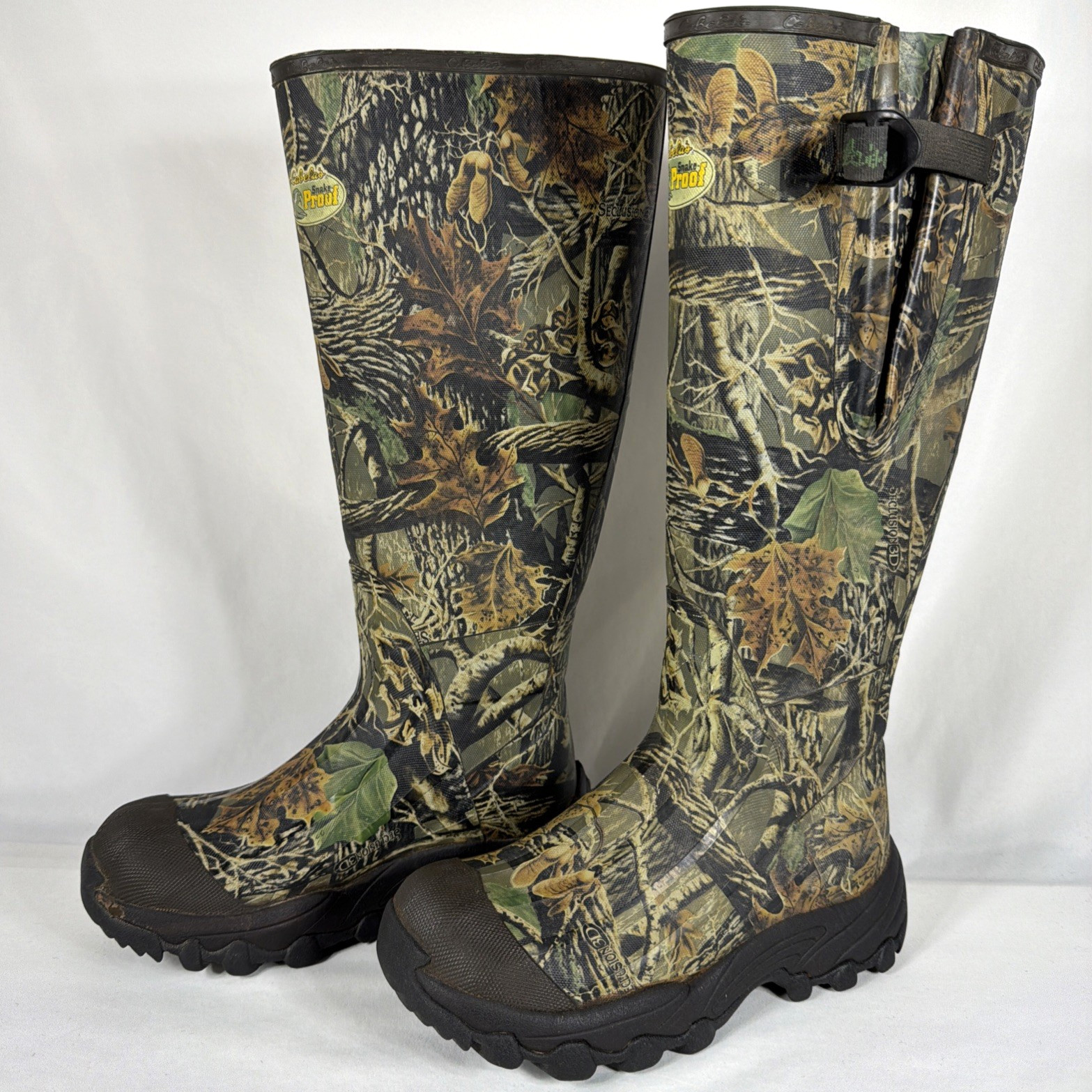 Cabela's Rubber Hunting Snake Proof Muck Boots Camo Mens 7 M Waterproof 83-0774