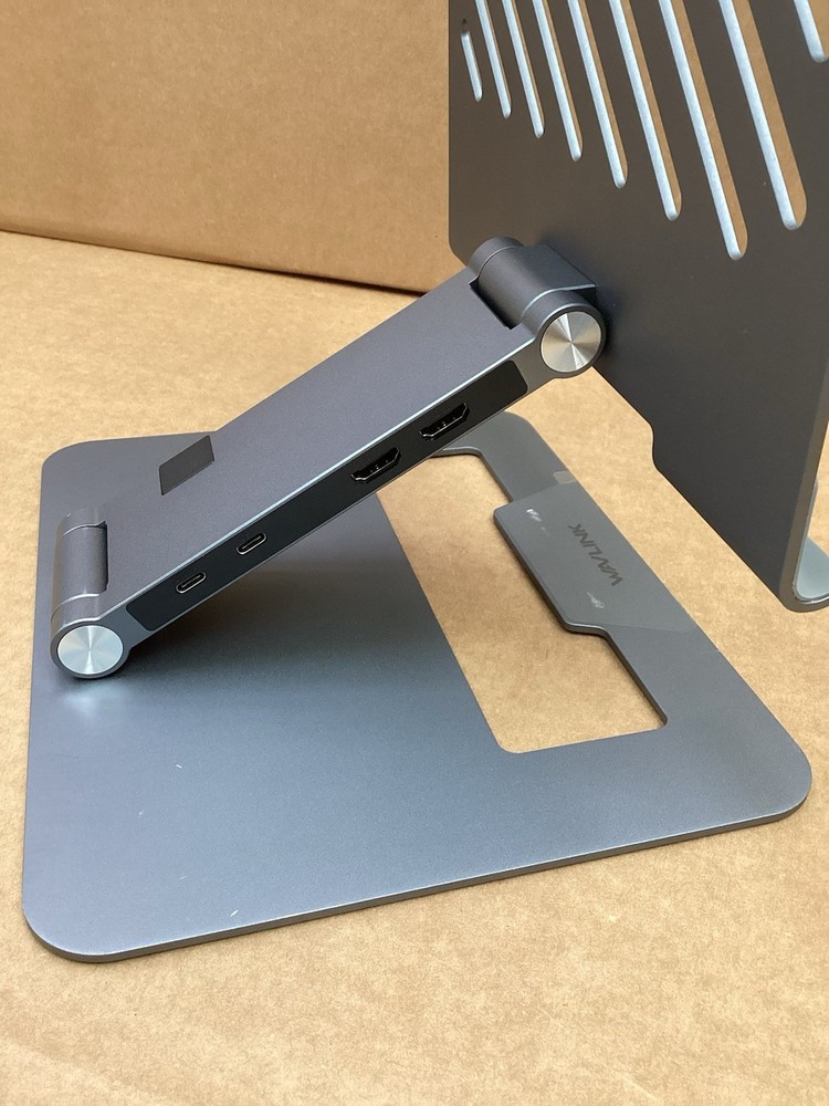 USB C Dock HDMI Laptop Stand Ergonomic Computer Riser Adjustable for Mac Windows