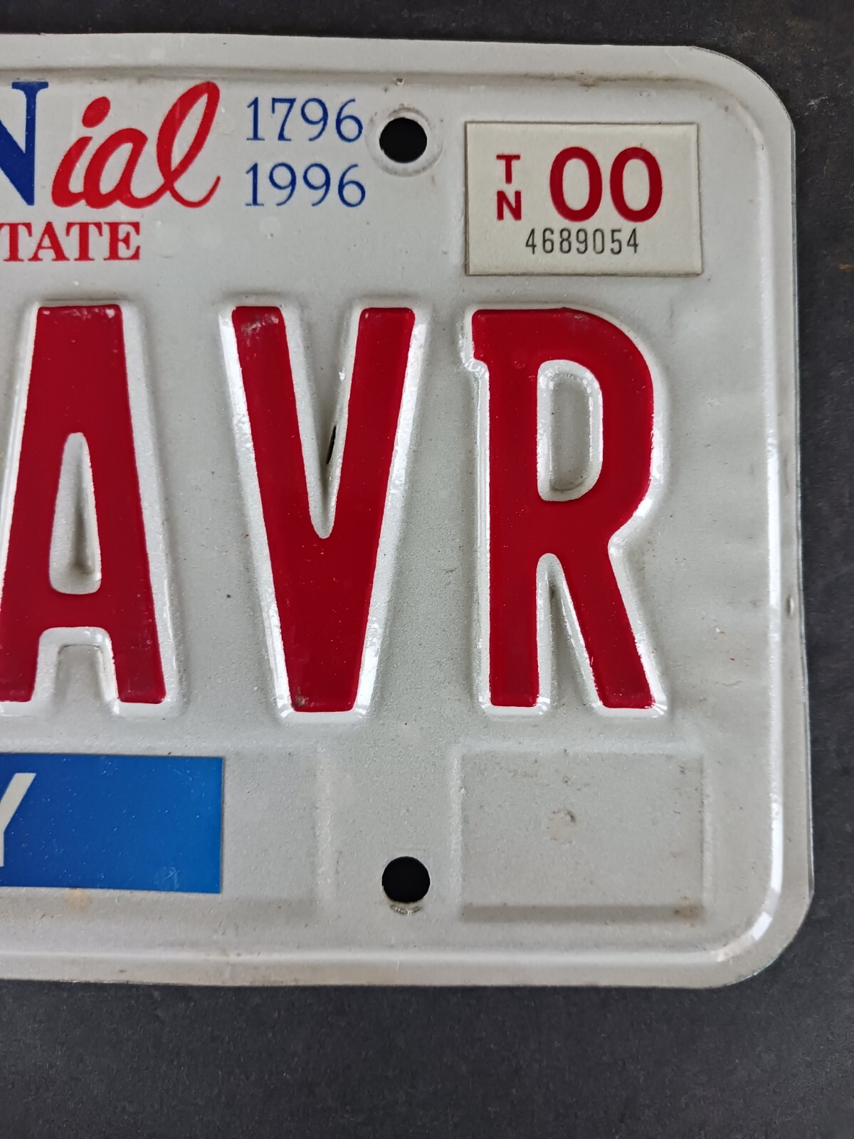 1996 BicenTENNial Tennessee License Plate 456 AVR