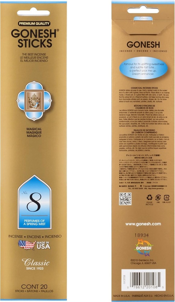 Gonesh Classic #8 Incense - 4 Pack