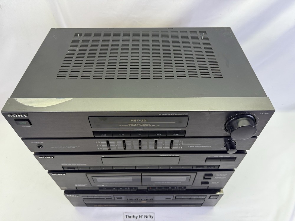 Sony Stereo Component System HST-221 with CDC-C221 CD Changer - Read Description