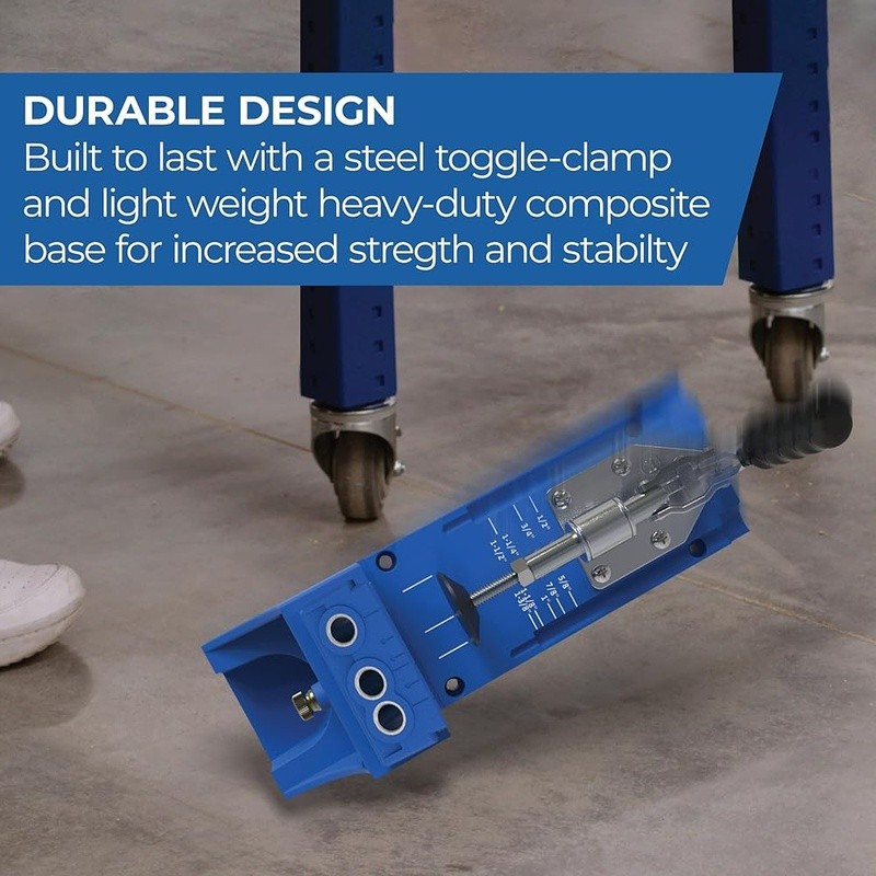 Adjustable Pocket Hole Jig Drill Guide Woodworking Tool Strong Joints Easy Setup