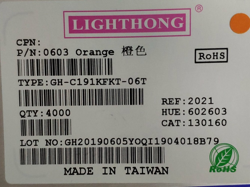 100pcs Orange Super Bright SMD LED Light Emitting Diode 0603